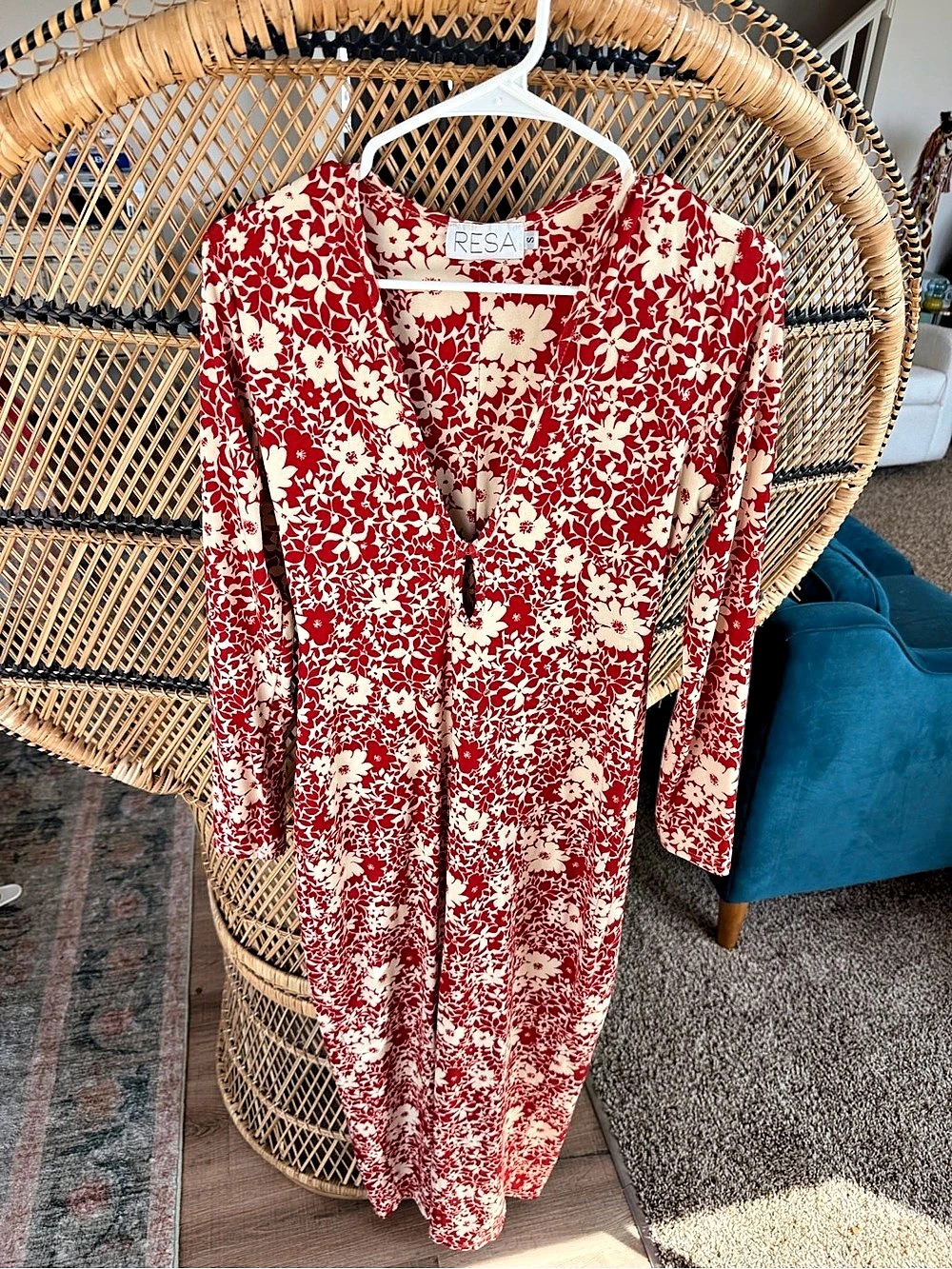 RESA Lennon Maxi in Birch Floral Dress Red & White